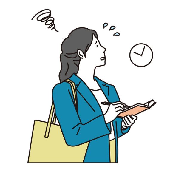 時間に追われている女性