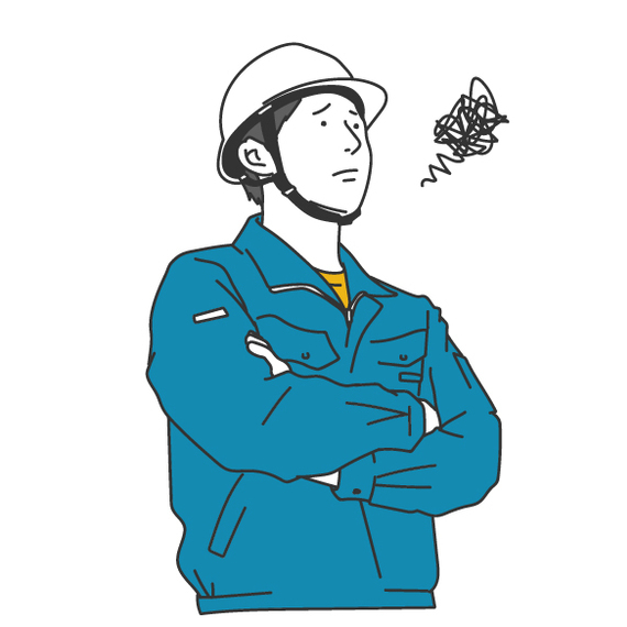 悩む建設業の男性
